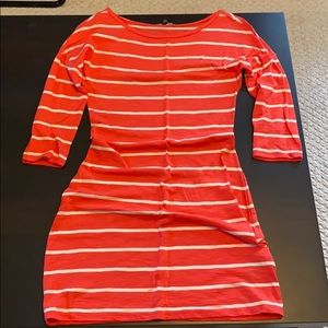 Coral stripped dress